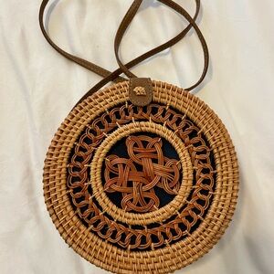 Bohemian Style Vintage Woven Straw Raw Bag ( Size: 18*7.5 cm) Whimsy Goth New